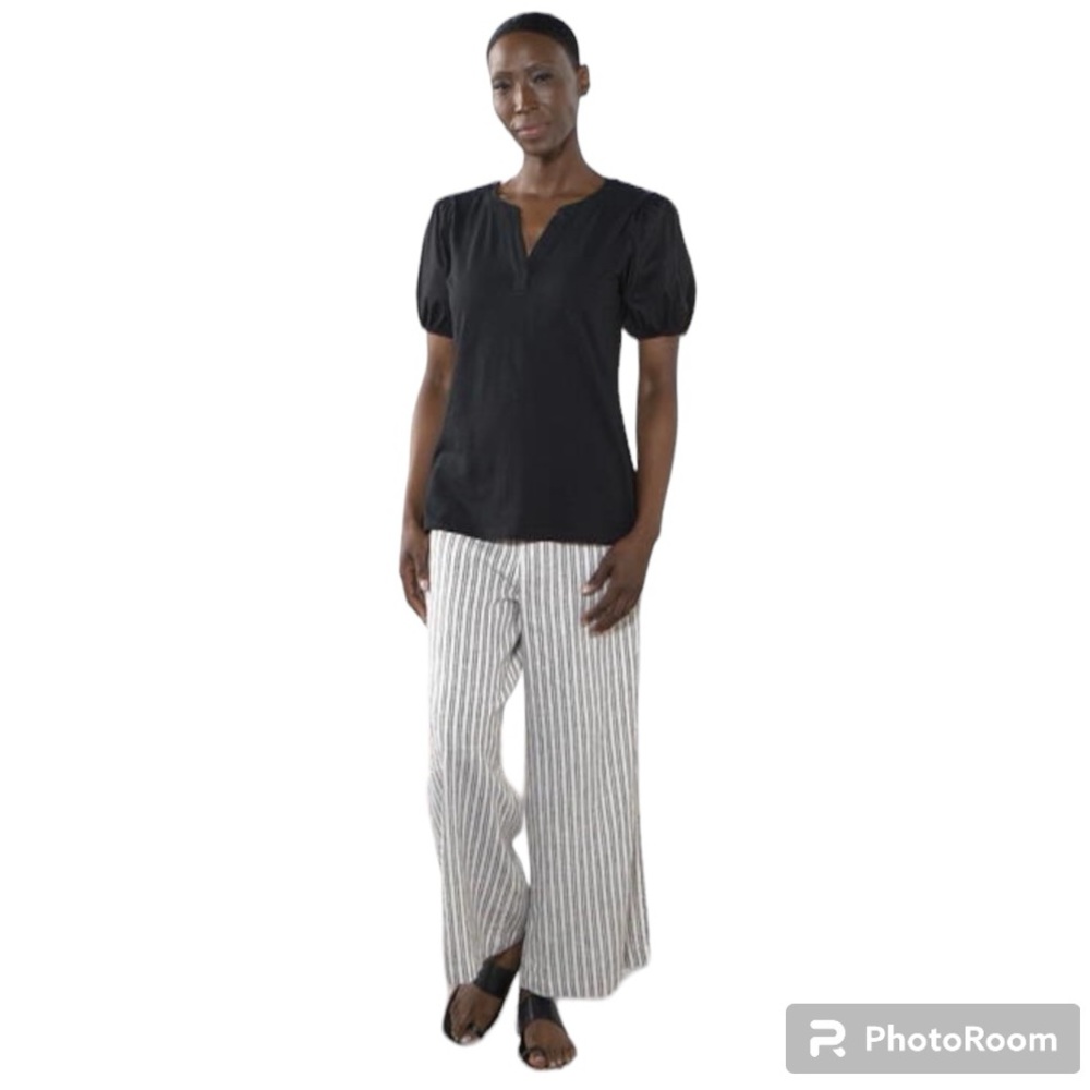 J Jason Wu Knit Top w/ Woven Puff Sleeves